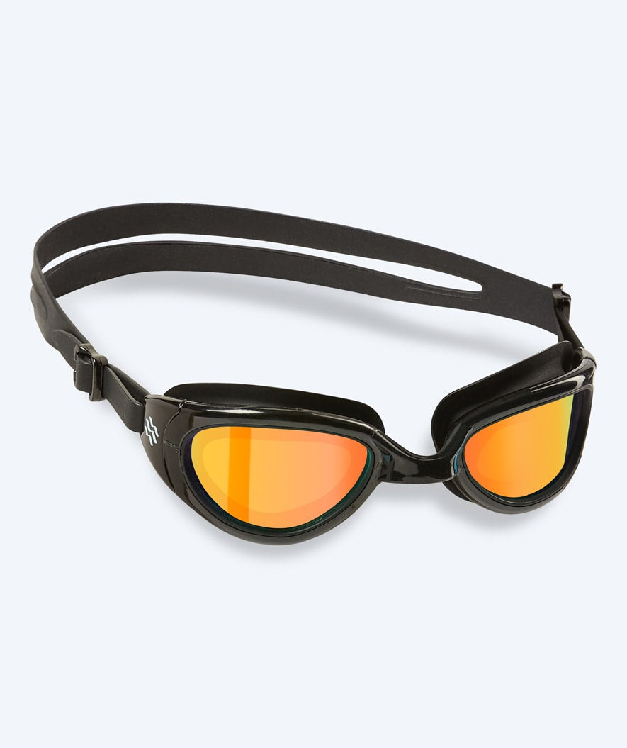 Watery training zwembril - Wade Mirror - Zwart/goud