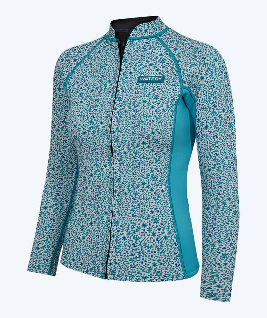Watery neopreen shirt met rits voor vrouwen - Lodge - Blauw/Wit