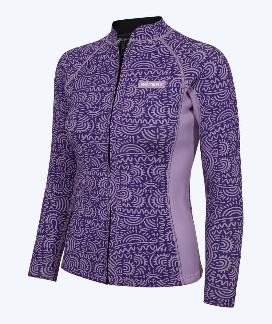 Watery neopreen shirt met rits voor vrouwen - Lodge - Paars