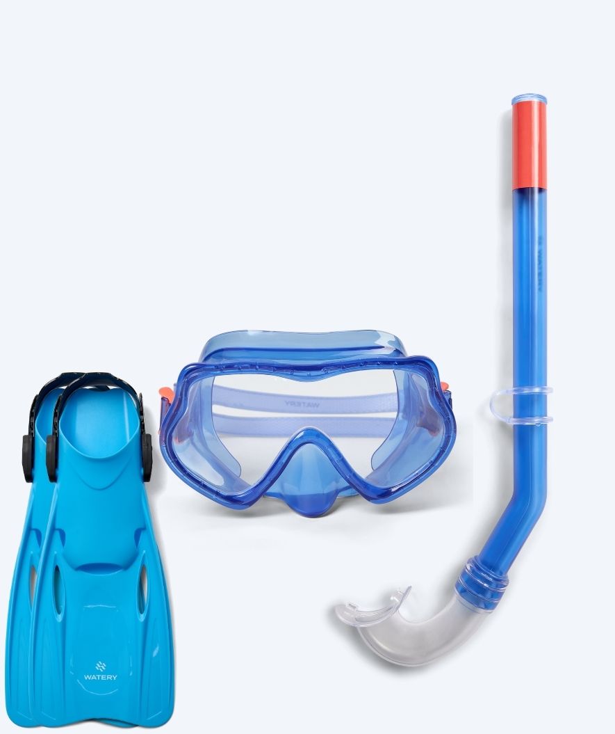 Watery snorkelset voor kinderen (4-10) - Winslet/Fleetwood - Blauw/blauw