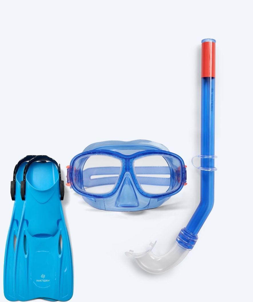 Watery snorkelset voor kinderen (4-10) - Wyre/Fleetwood - Donkerblauw/blauw