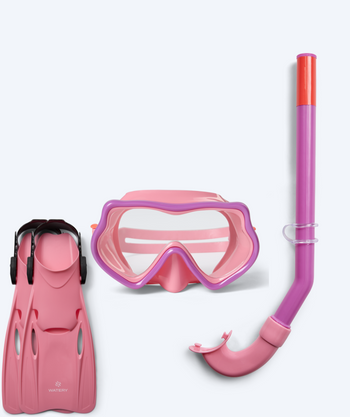 Watery snorkelset voor kinderen (4-10) - Pulina/Fleetwood - Lichtroze/lichtroze
