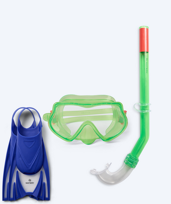 Watery snorkelset voor kinderen (4-10) - Winslet/Bimasha - Groen/donkerblauw