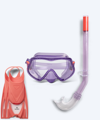Watery snorkelset voor kinderen (4-10) - Winslet/Bimasha - Paars/lichtroze
