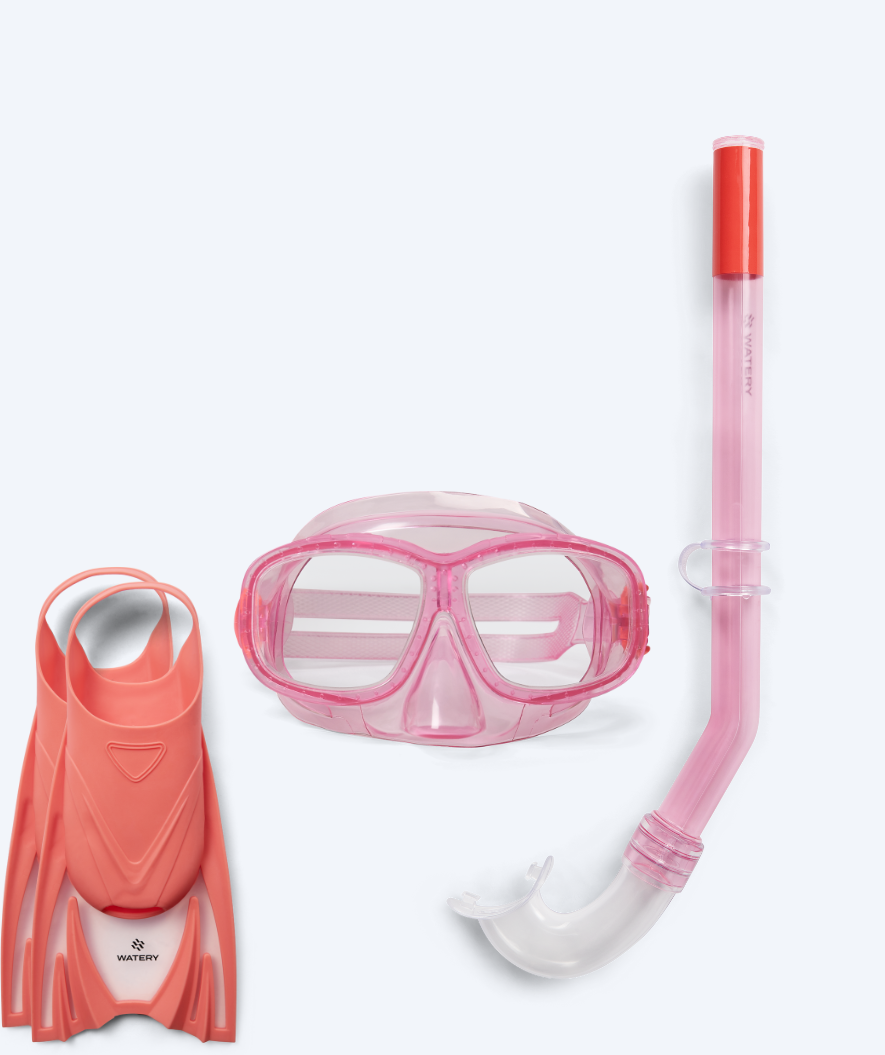 Watery snorkelset voor kinderen (4-10) - Wyre/Bimasha - Lichtroze/lichtroze