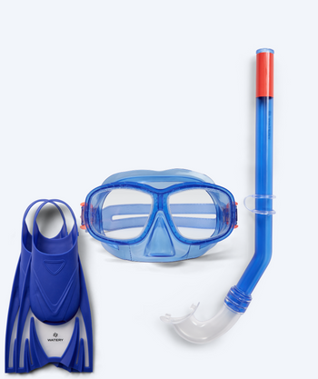 Watery snorkelset voor kinderen (4-10) - Wyre/Bimasha - Donkerblauw/donkerblauw