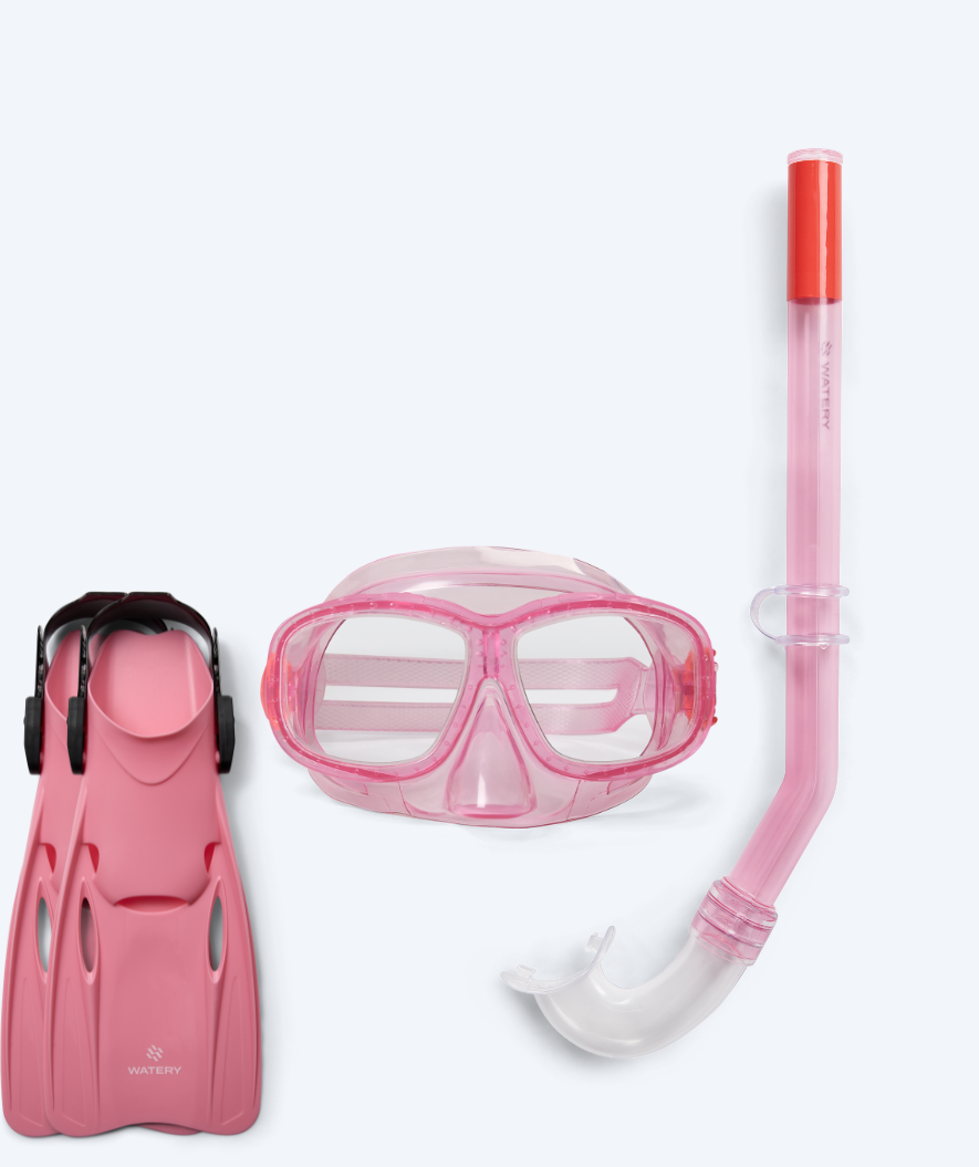 Watery snorkelset voor kinderen (4-10) - Wyre/Fleetwood - Lichtroze/lichtroze