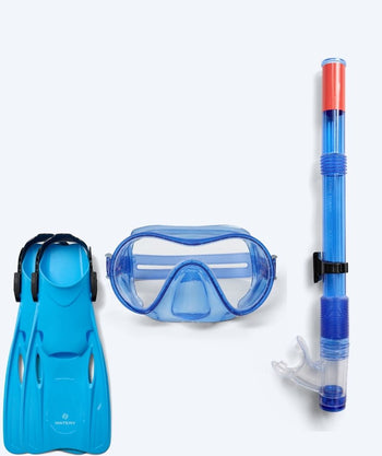 Watery snorkelset voor junior (8-15) - Jubal/Fleetwood - Blauw/blauw