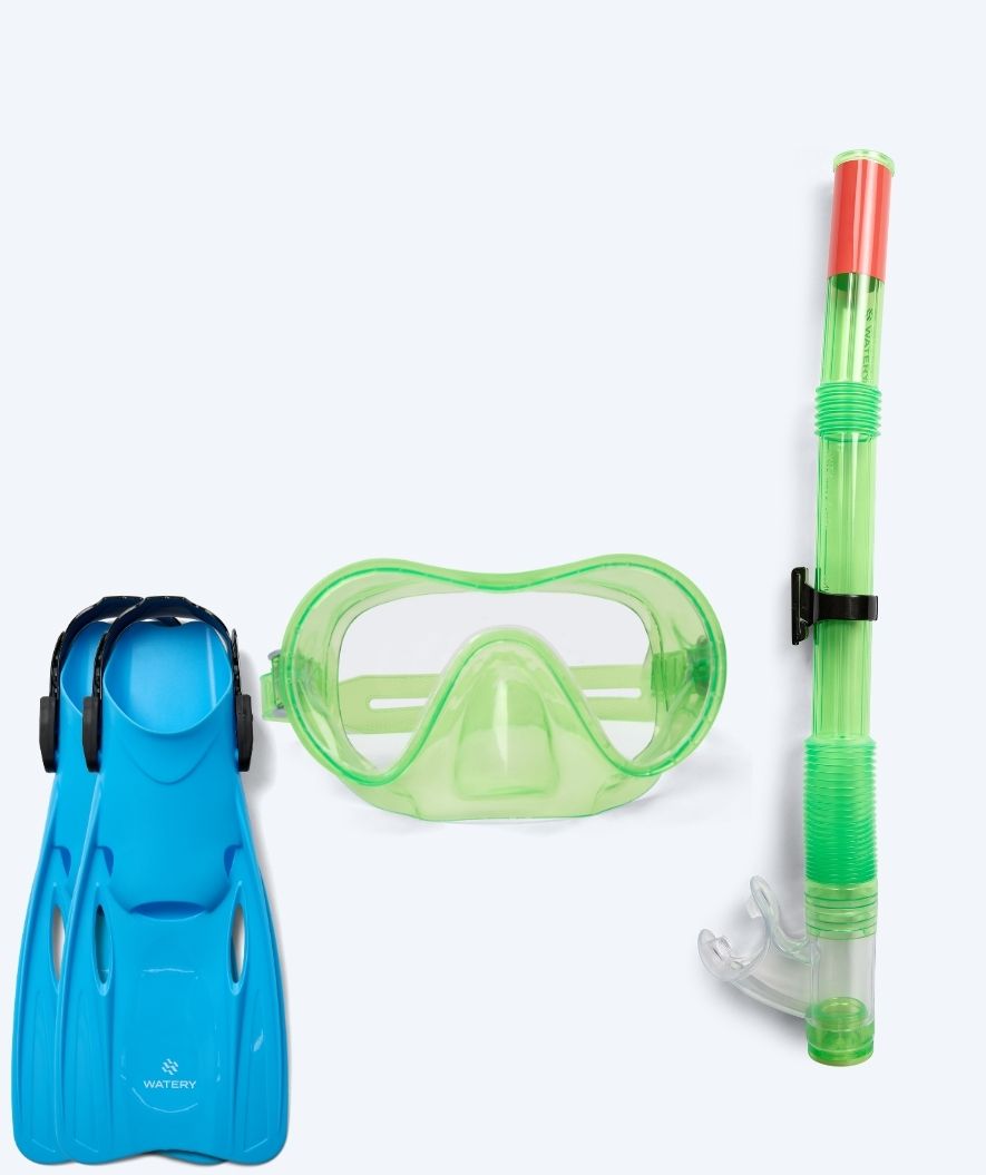Watery snorkelset voor junior (8-15) - Jubal/Fleetwood - Groen/blauw