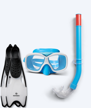 Watery snorkelset voor junior (8-15) - Misu/Rilian - Blauw/zwart