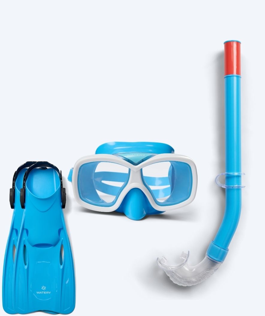 Watery snorkelset voor junior (8-15) - Misu/Fleetwood - Blauw/blauw
