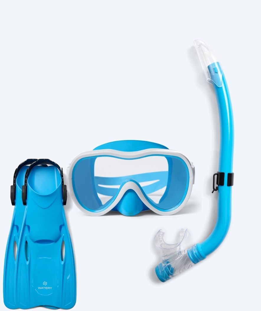 Watery snorkelset voor junior (8-15) - Odine/Fleetwood - Blauw/blauw