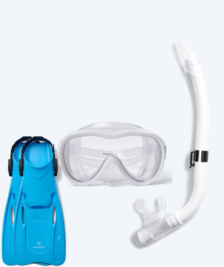 Watery snorkelset voor junior (8-15) - Odine/Fleetwood - Wit/blauw