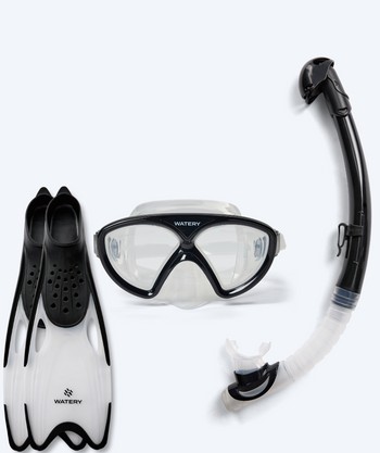 Watery snorkelset voor junior (8-15) - Ohio/Rilian - Zwart/zwart