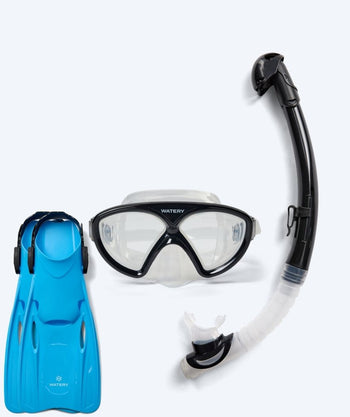 Watery snorkelset voor junior (8-15) - Ohio/Fleetwood - Zwart/blauw