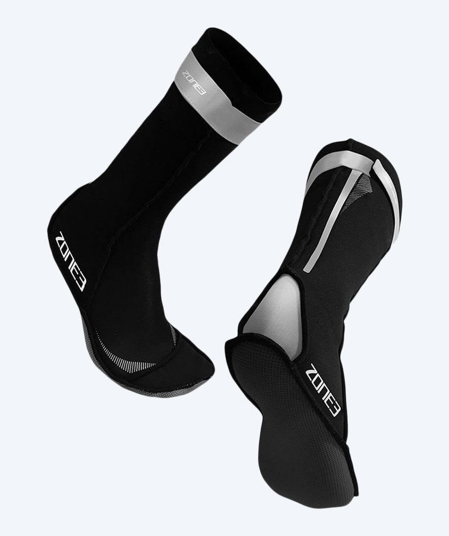 ZONE3 neopreen sokken voor open water - (2mm) - Zwart/zilver