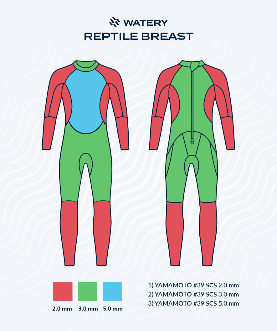 Watery wetsuit voor mannen - Reptile Breast - Oranje